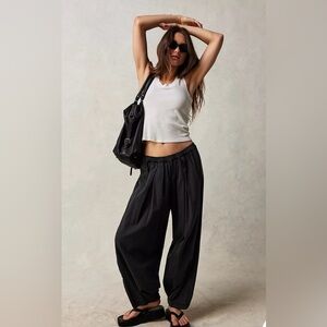 Free People Quinn Black Wide-Leg Pants